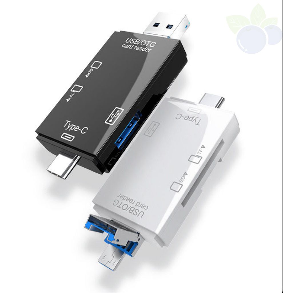 InLine Hub E Lettore Di Schede USB OTG 3 Porte USB 2.0, Per SDXC E Micro SD Con Adattatore, Per Android